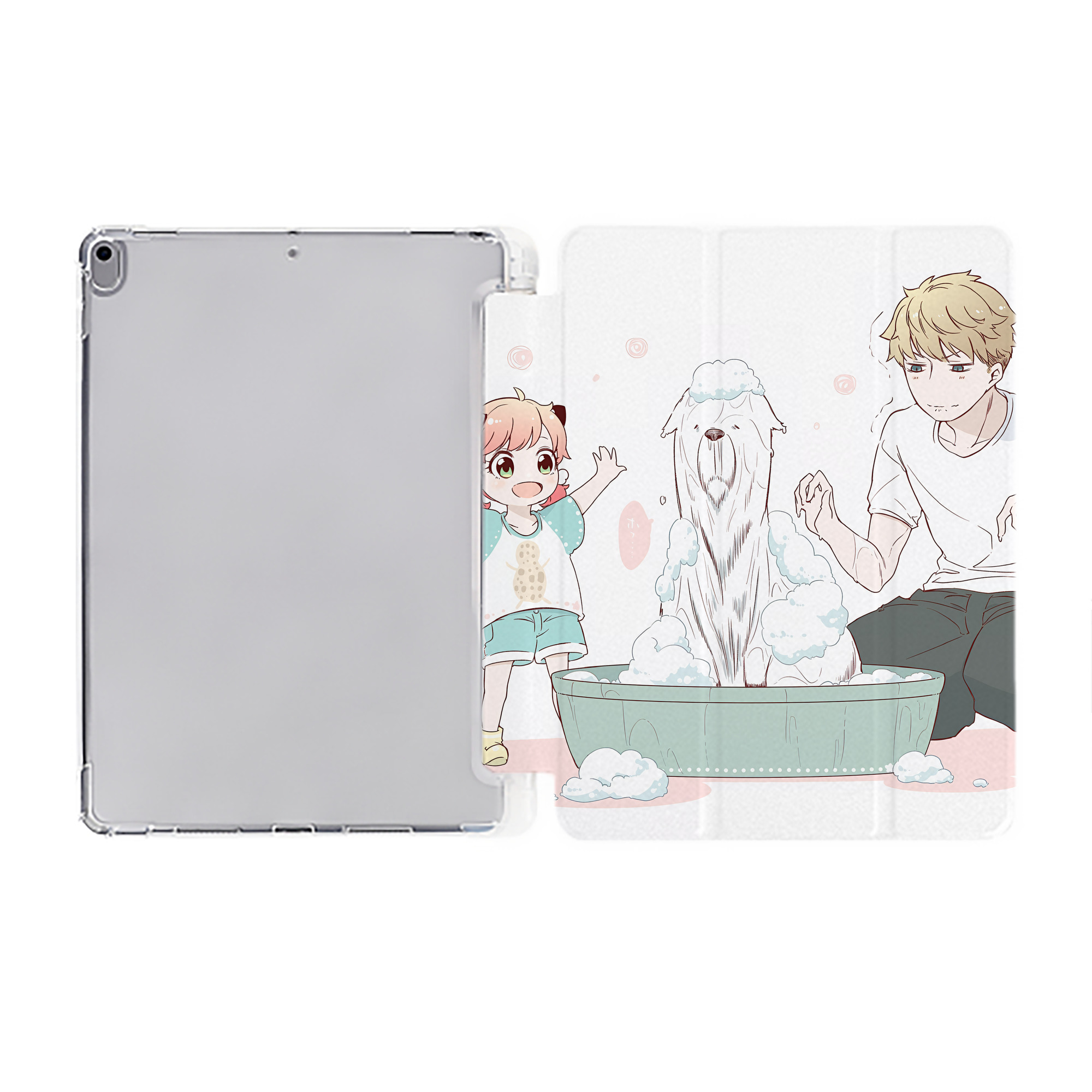 （画像用） SPY×FAMILY间谍家家酒 IPad ケース ペン収納付き 三つ折りスタンド PUレザー×シリコン 対応機種9.5/10.5/10.9インチ
